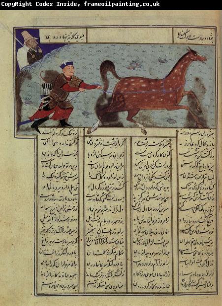 unknow artist Rustan catches its Pferdein, out of the Schahanme of Abu-l-Qasim Manur Firdausi